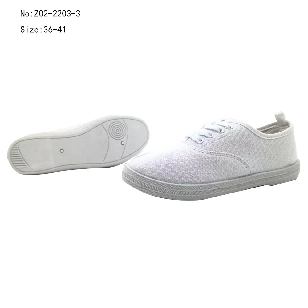 Custom Ladies Injection Flat Walking Shoes Casual Canvas Trendy Shoes for Women