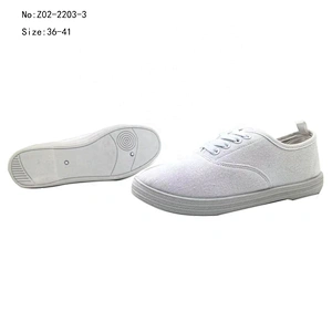 Custom Ladies Injection Flat Walking Shoes Casual Canvas Trendy Shoes for Women