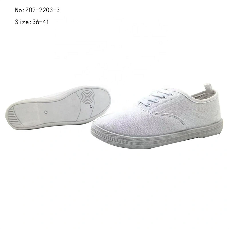 Custom Ladies Injection Flat Walking Shoes Casual Canvas Trendy Shoes for Women