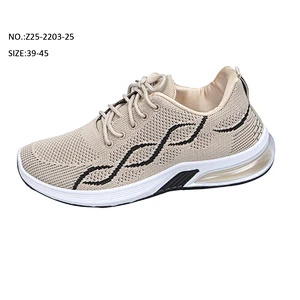 Newest air cushion Custom Fly knit Men Injection Sneaker Casual Fashion Sports Running Shoes