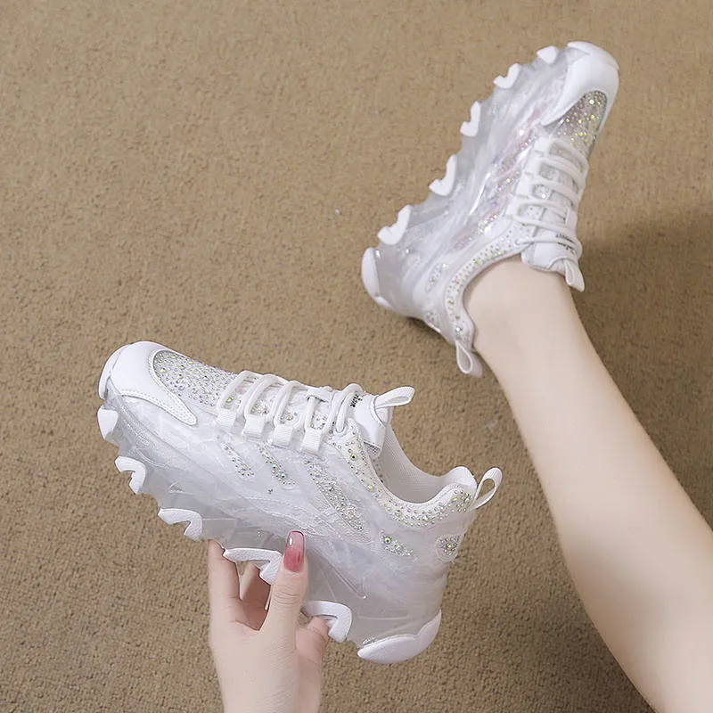 New summer breathable women running dad shoes platform soles casual sports shoes