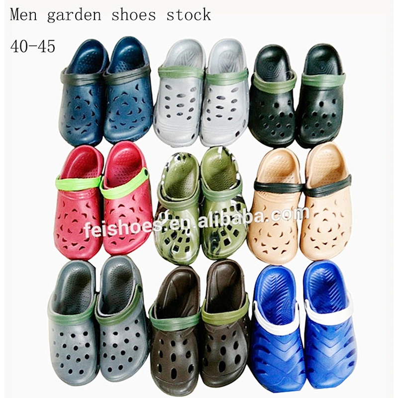 Mix style factory sale men slippers beach shoes stock garden shoes stock shoe stock lots