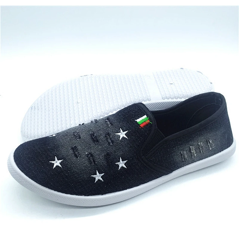 Women Injection Shoes Slip on Flat Canvas Shoes Casual Shoes