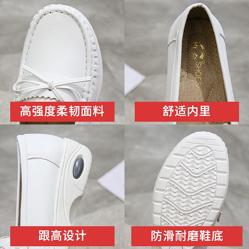 New Korean version women flat non-slip nurse shoes casual pregnant leather loafers shoes