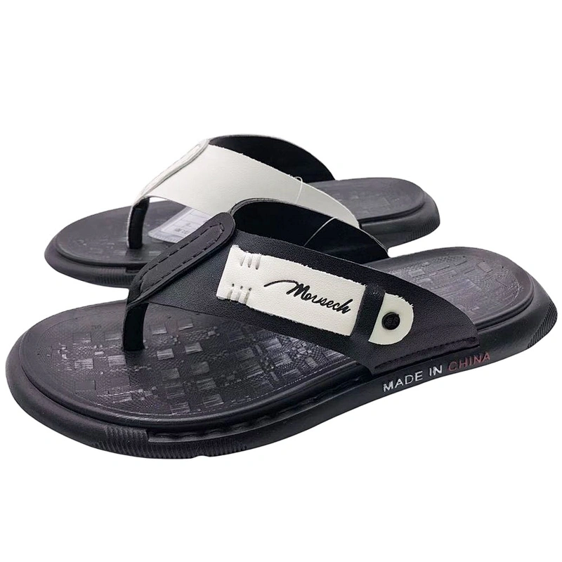 Custom Men Summer Casual Beach Sandals Genuine Leather Flip Flop Slides