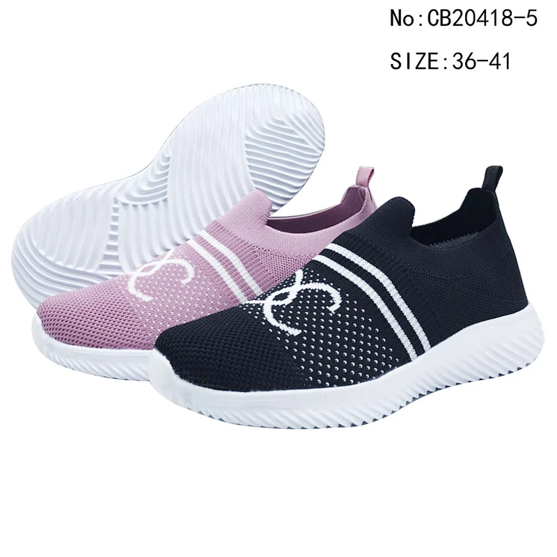Slip-on Flats Shoes Women Summer Breathable Flying Weaving Casual Shoes Breathable Lightweight Mesh Fashion Sneaker