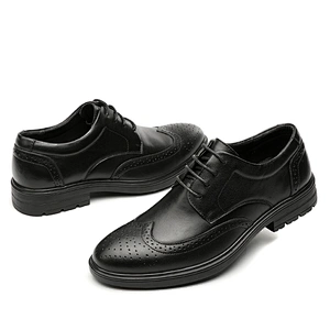 Men dress shoes pointed leather footwear Casual Commerce Shoes  stock