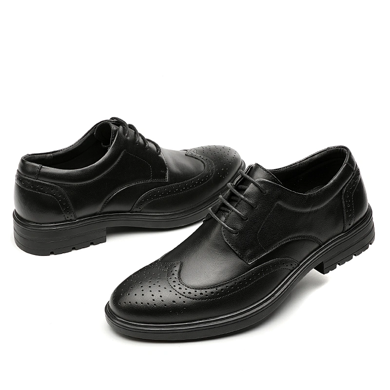 Men dress shoes pointed leather footwear Casual Commerce Shoes  stock