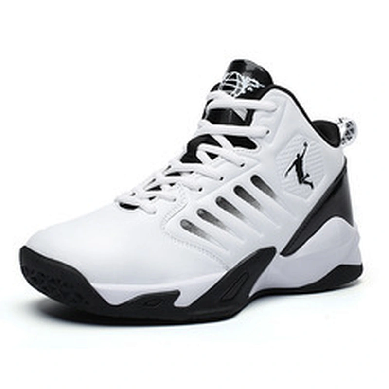 China Footwear Manufacturer Rubber Sole High-top Shoes leather Sneakers OEM Basketball Shoes Men