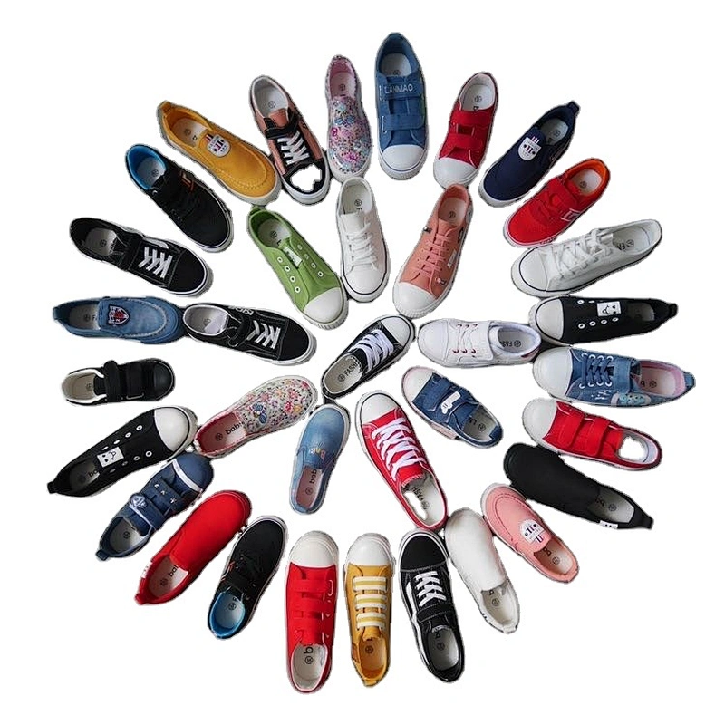 Mix design Children Casual Canvas Shoes Vulcanized Stock Shoes