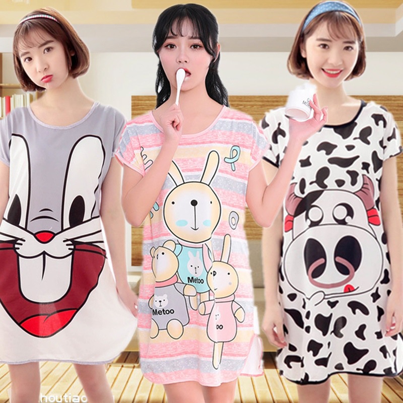 Cute style pajamas ladies mix dress casual and comfortable inventory cotton nightgowns