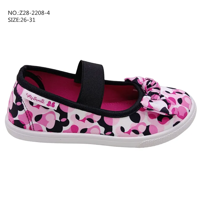 New Injection Custom Children Girls Slip on flat Dance Shoes Casual Canvas Shoes Wit Bowknot