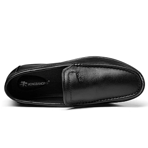 Leisure slip on Loafers Men Dress leather shoes casual walking style shoes