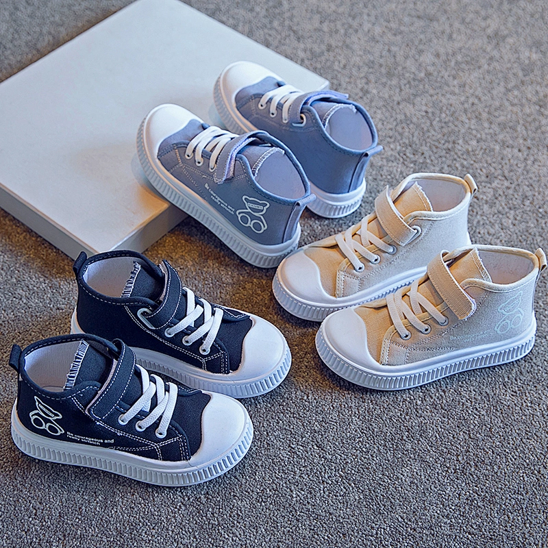 Comfortable Cute high top children canvas shoes school Sneakers for kids
