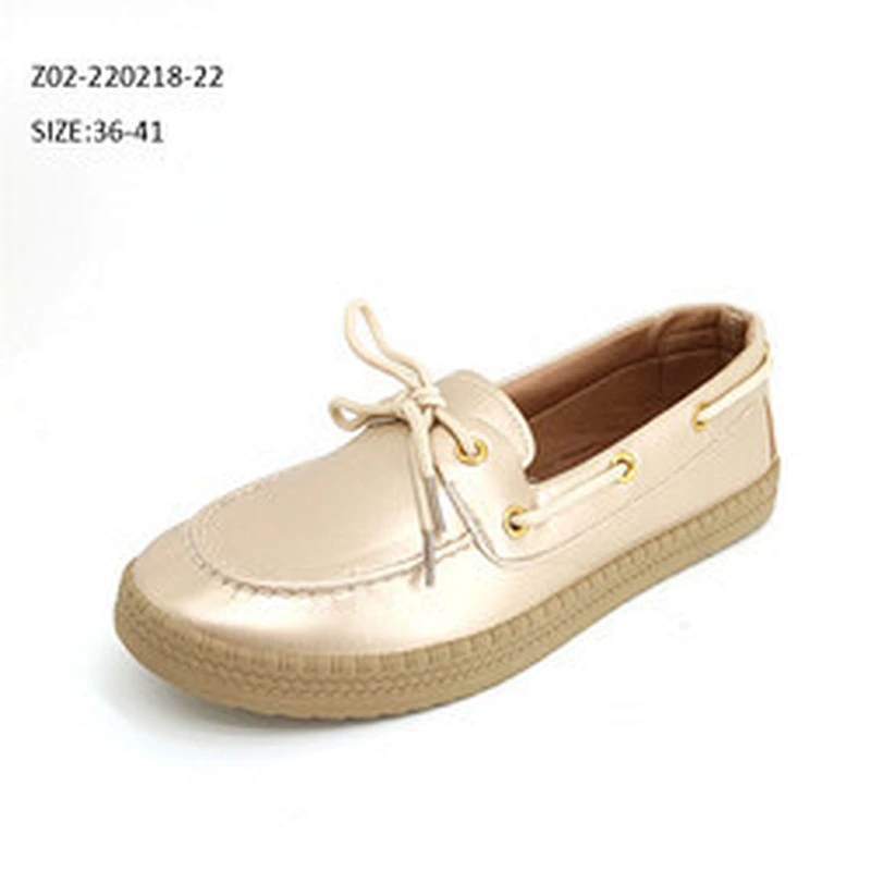 New arrival Trend Design PU leather Women slip on walking Shoes Ladies lazy loafers Causal Shoes
