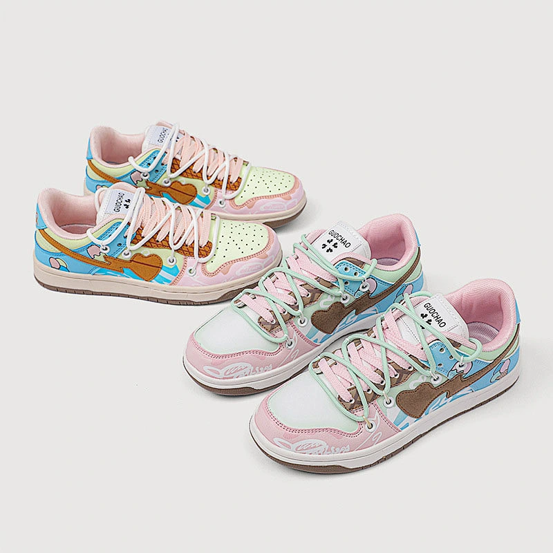 New Sweet ice cream Skate shoes women sneakers fashion casual platform board shoes