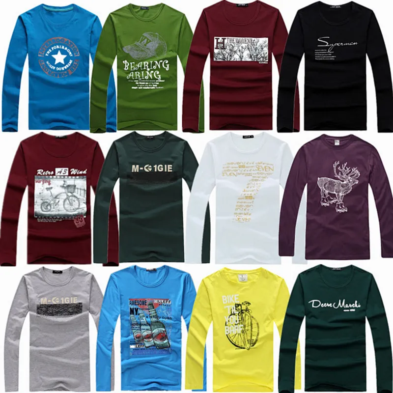 Mix Color mix design Men garments T-Shirts with Long Sleeves Stock
