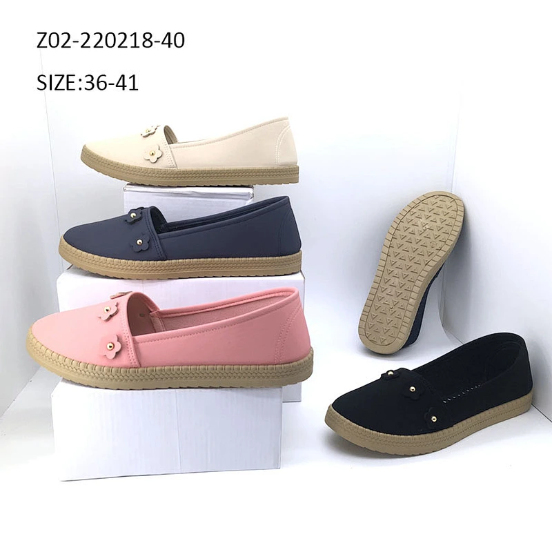 Factory sale Custom injection ladies loafers walking shoes Women flat Casual Canvas Shoes