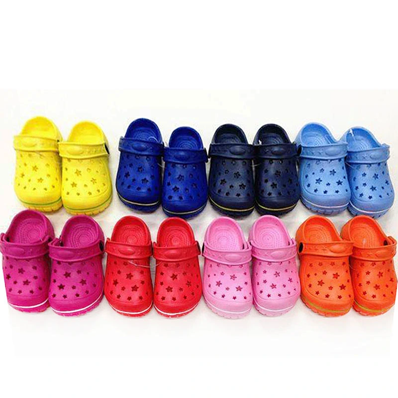 Children garden shoes mixed color mixed size garden shoes stock