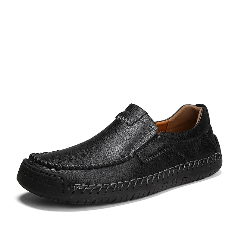 Comfortable leather casual shoes men large size  driving shoes