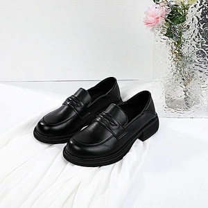 New Custom British college style women students single shoes retro casual leather loafers shoes