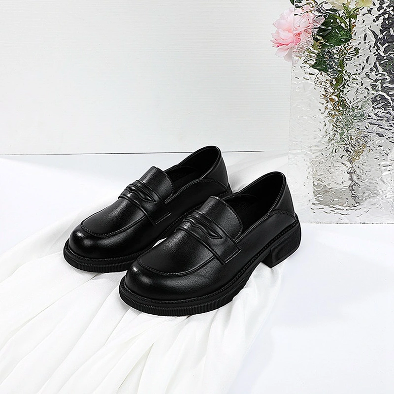 New Custom British college style women students single shoes retro casual leather loafers shoes