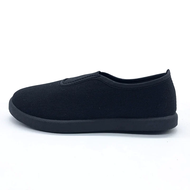 Cheap Price Black Children Injection Casual Students Canvas Shoes with Customized