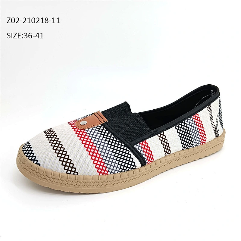 New style cheap women slip on canvas shoes breathable ladies walking casual shoes