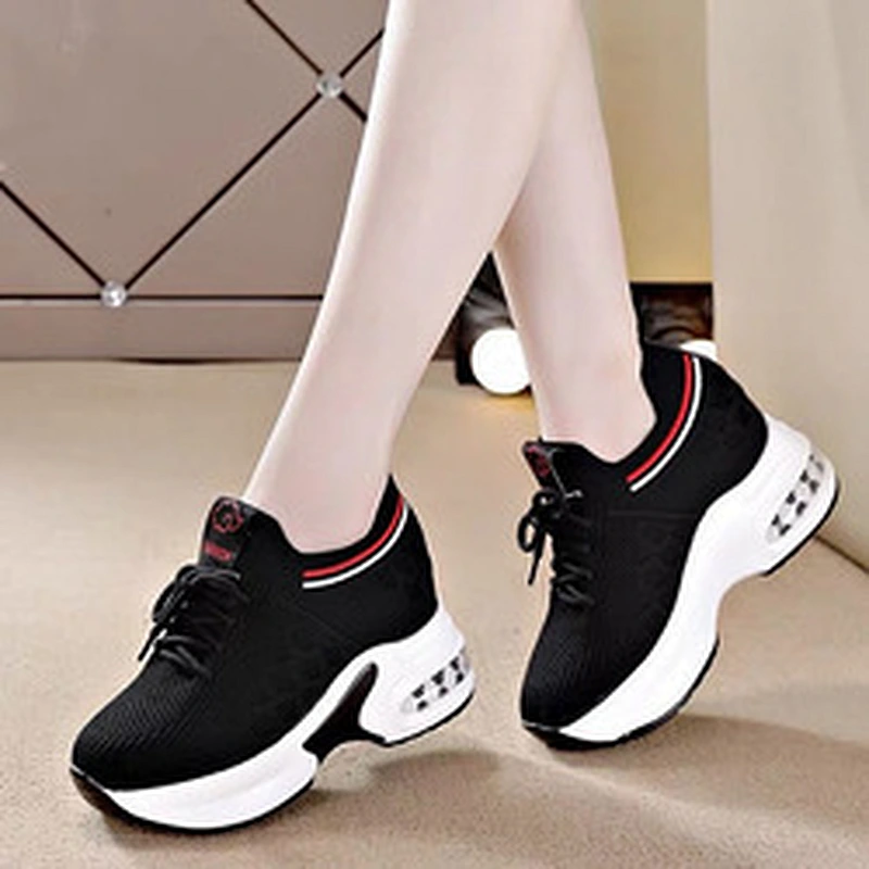 Large size Height Increasing women sports shoes air cushion breathable sneaker casual shoes