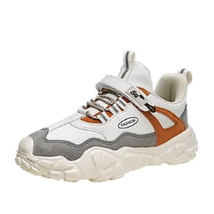 Children's Sports Sneaker Boy's Shoes PU Casual Running Shoes with Magic Tape