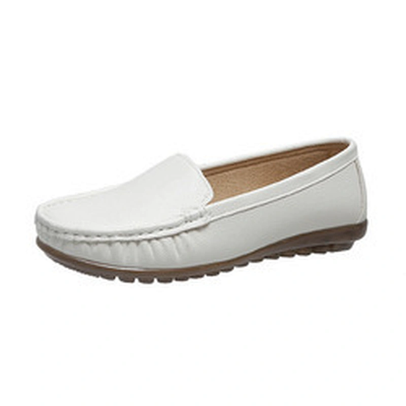 New Korean version Custom women casual nurse shoes flat single loafers leather shoes
