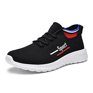 New Arrival breathable men Casual fly knitted Sport Running sneakers Shoes