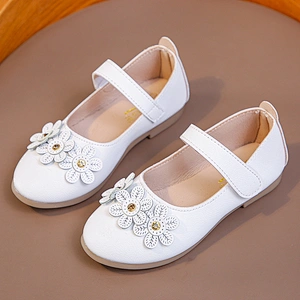Girls Round Toe Strap Kids Party dress leather Princess Shoes