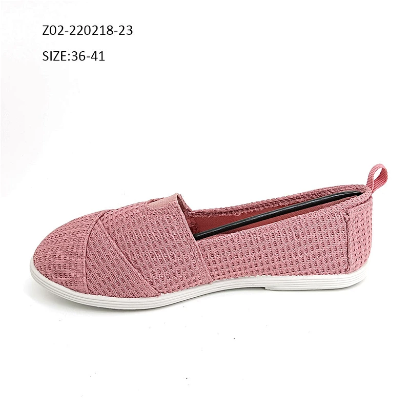 New design injection ladies slip on loafers ladies flats walking casual canvas shoes