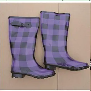 Mixed design women's rubber rain boots stock shoes