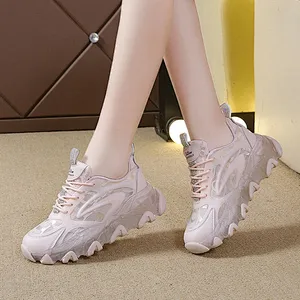 New summer breathable women running dad shoes platform soles casual sports shoes