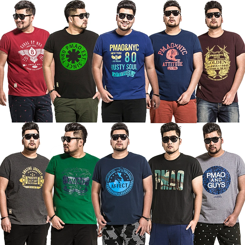Mix style mix color large men short sleeved T-shirt cloths stock with plus size