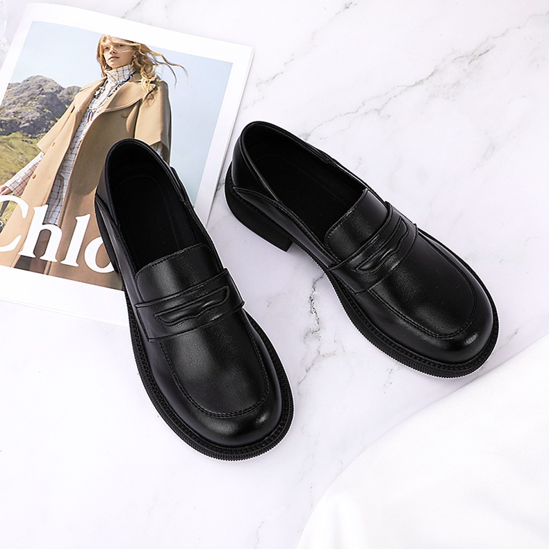 New Custom British college style women students single shoes retro casual leather loafers shoes