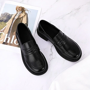 New Custom British college style women students single shoes retro casual leather loafers shoes