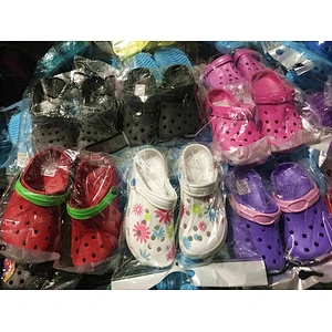 Mix design kids slippers clogs children beach garden shoes stock