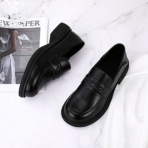 New Custom British college style women students single shoes retro casual leather loafers shoes