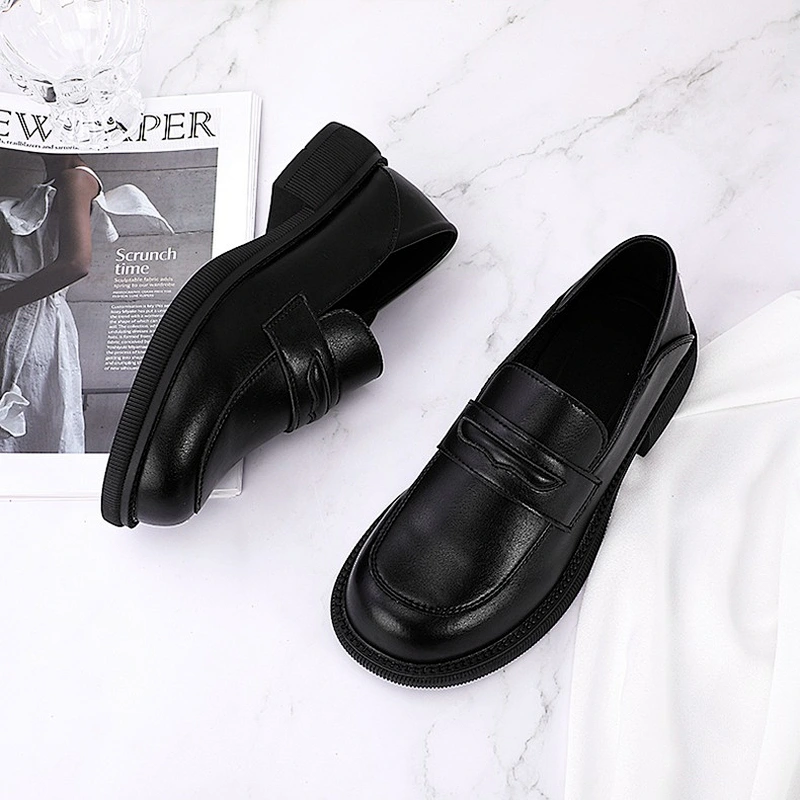 New Custom British college style women students single shoes retro casual leather loafers shoes
