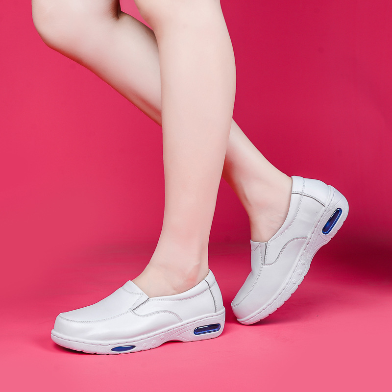 Women Hospital Working Cow Leather White Nursing Shoes