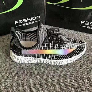 Mix style cheap fly knit men sports casual stock shoes sneakers shoes stock