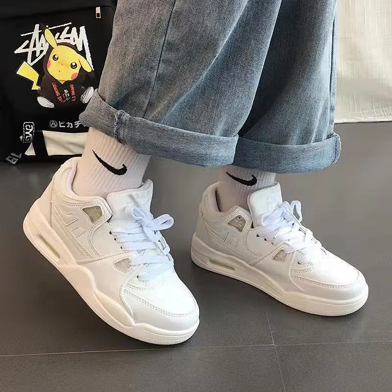 New Fashion Thickened Men and Women White Sports Shoes High Top Running Casual Board Shoes