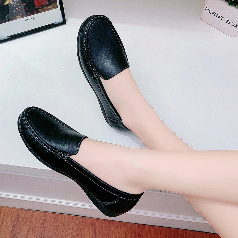 New anti-slip soft sole women comfortable nurse shoes fashion casual leather loafers shoes