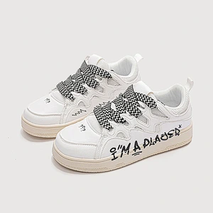 New letter design women retro sneaker shoes all-match training couple casual flat board shoes