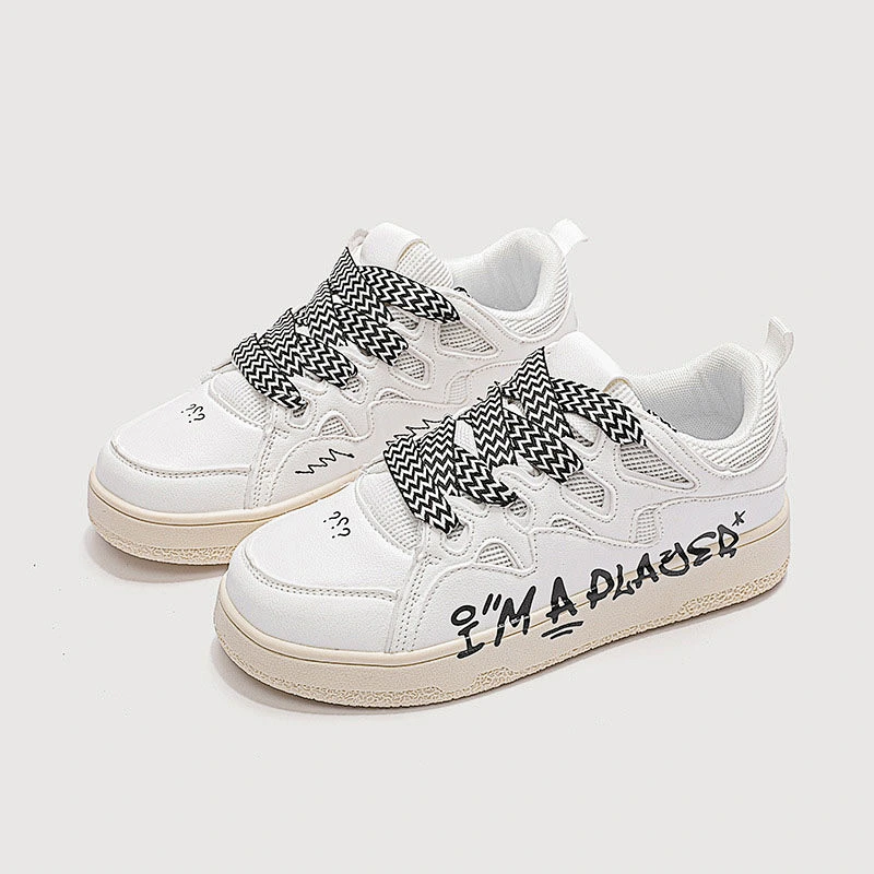 New letter design women retro sneaker shoes all-match training couple casual flat board shoes