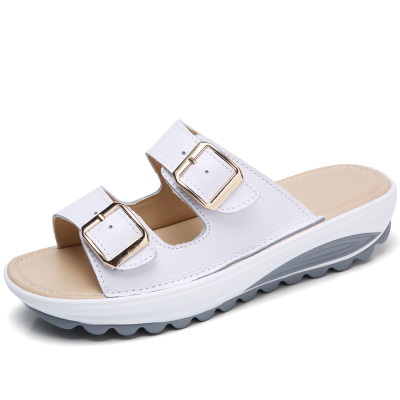 Summer comfortable outdoor women beach slippers with buckle for ladies