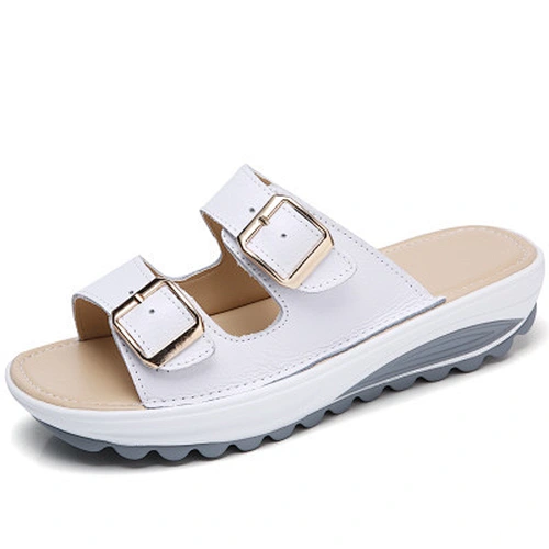 Summer comfortable outdoor women beach slippers with buckle for ladies
